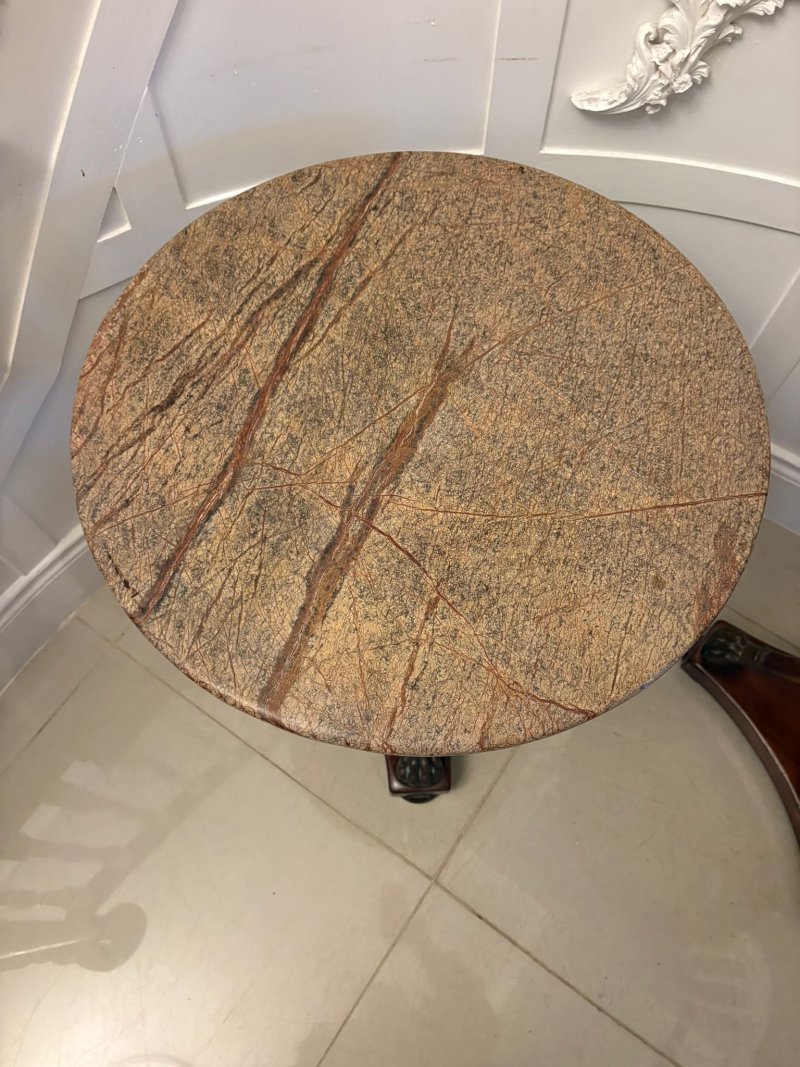 Antique Edwardian Quality Pair of French Marble-Top Gueridon Side / Lamp Tables